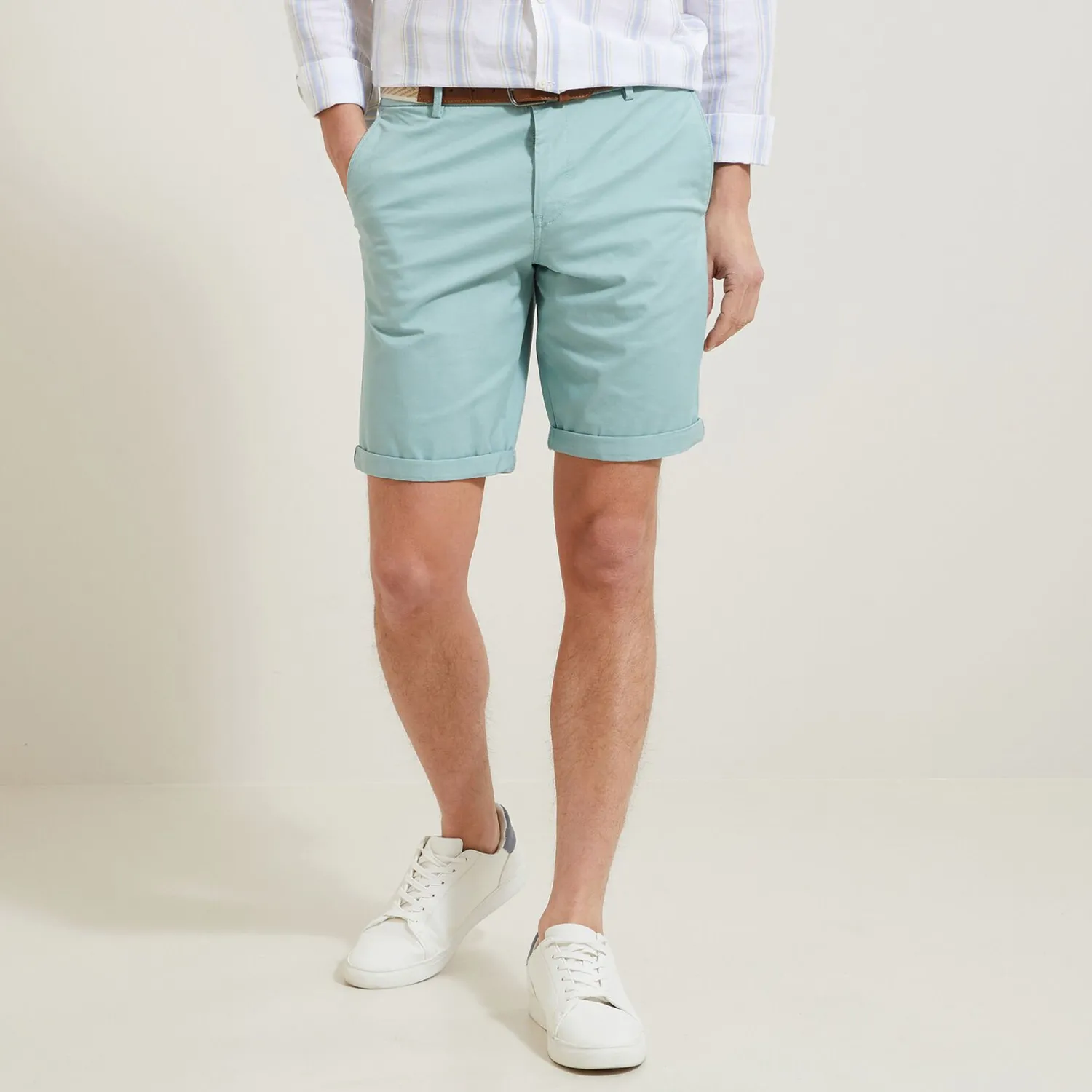 Jules Bermuda chino uni avec ceinture- Short & Bermuda