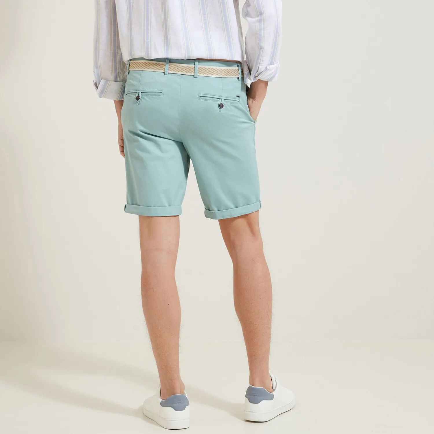 Jules Bermuda chino uni avec ceinture- Short & Bermuda
