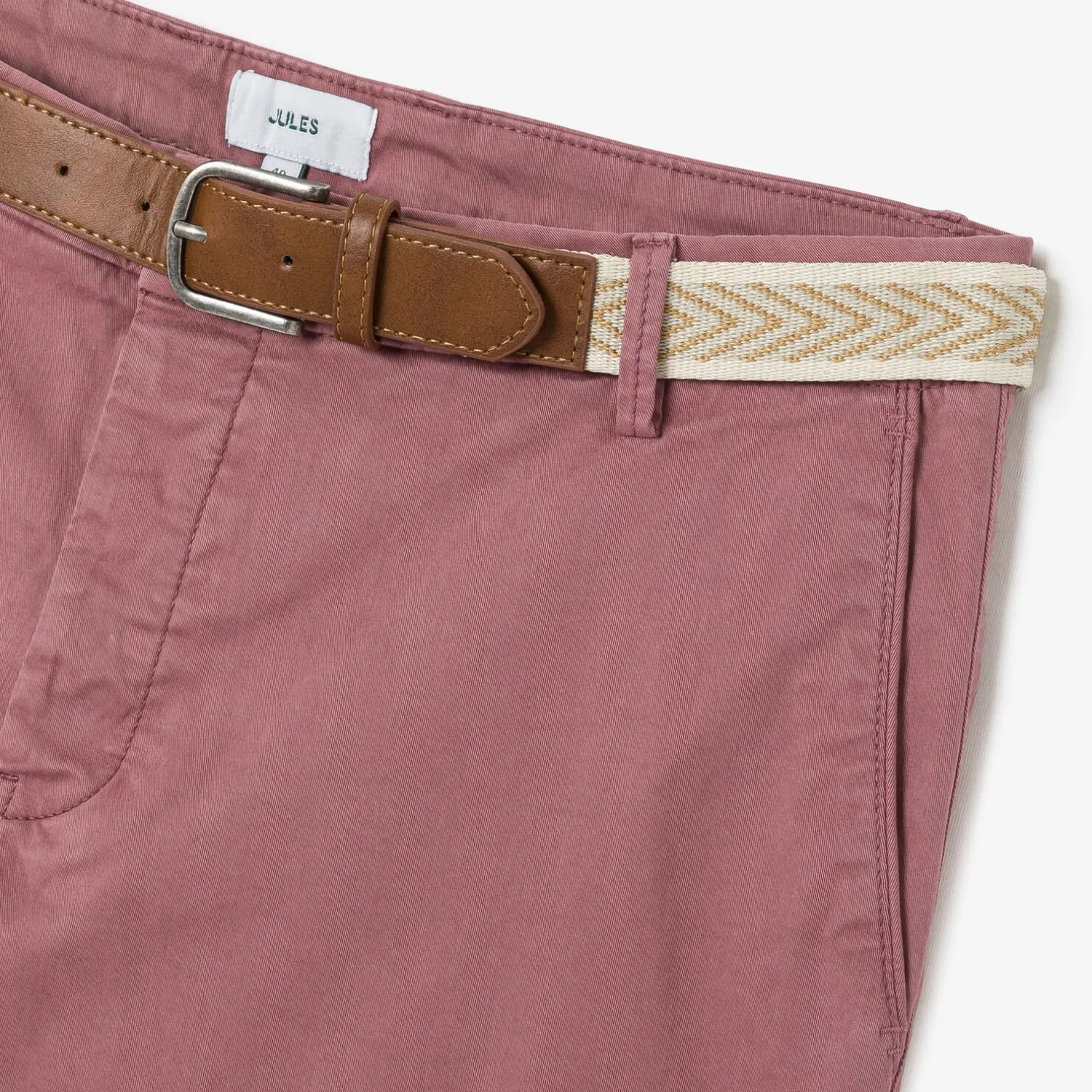 Jules Bermuda chino uni avec ceinture- Short & Bermuda