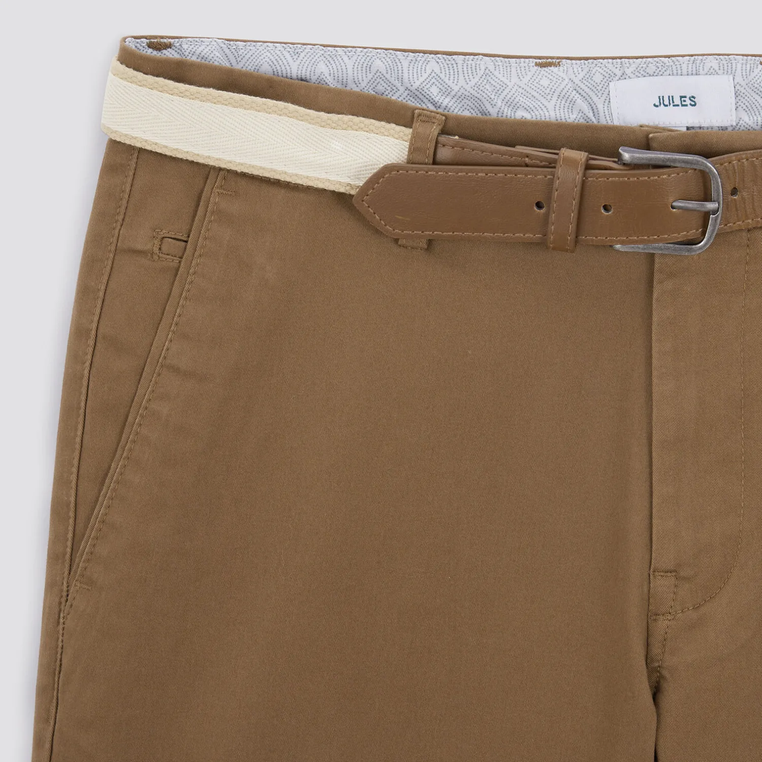Jules Bermuda chino uni avec ceinture- Short & Bermuda