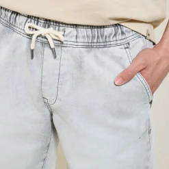 Jules Bermuda en jean effet maille- Short & Bermuda