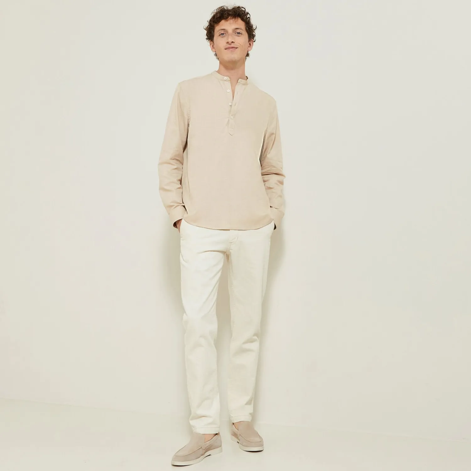 Jules Chemise en coton col mao- Smart Casual|Chemise