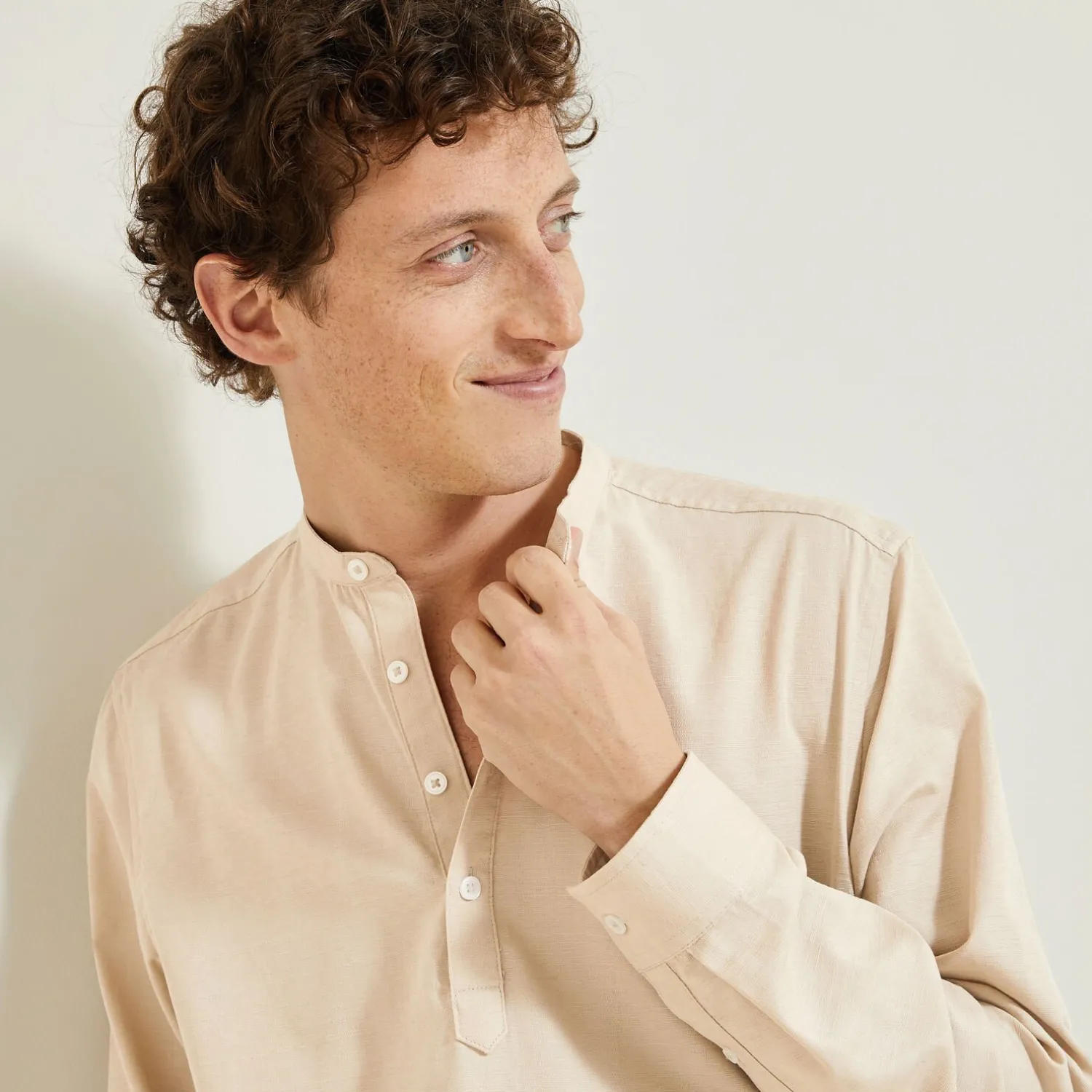 Jules Chemise en coton col mao- Smart Casual|Chemise