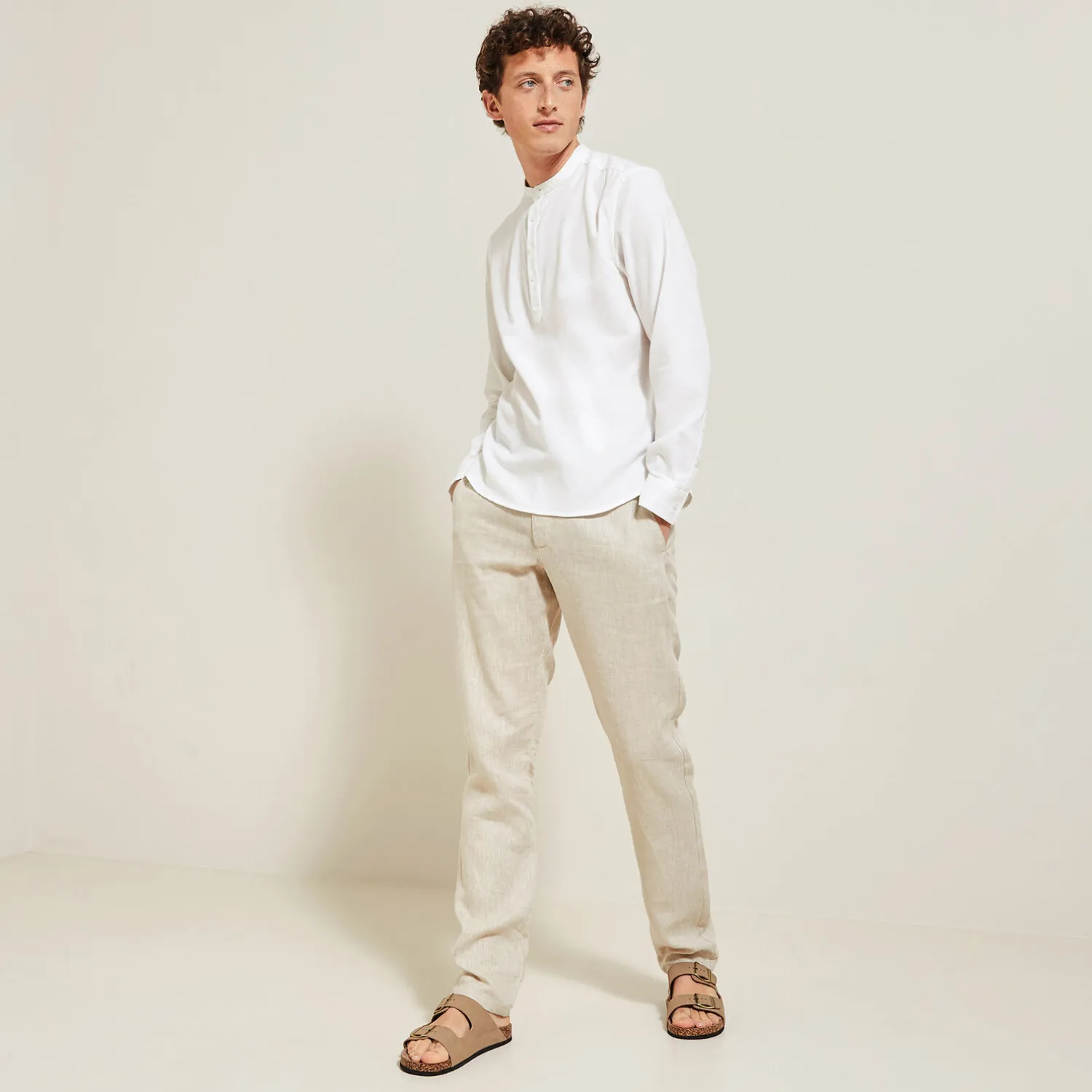 Jules Chemise en coton col mao- Chemise