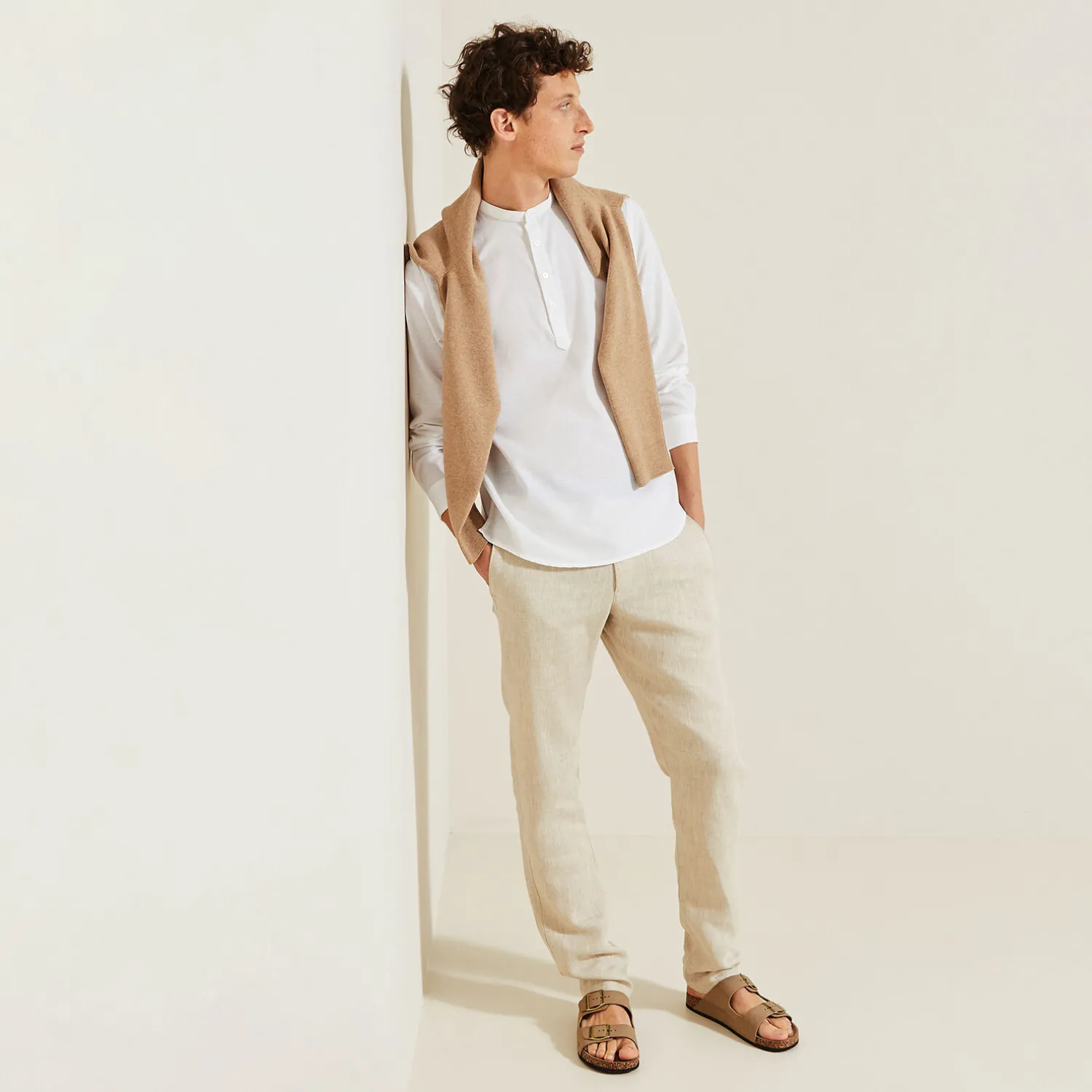 Jules Chemise en coton col mao- Chemise