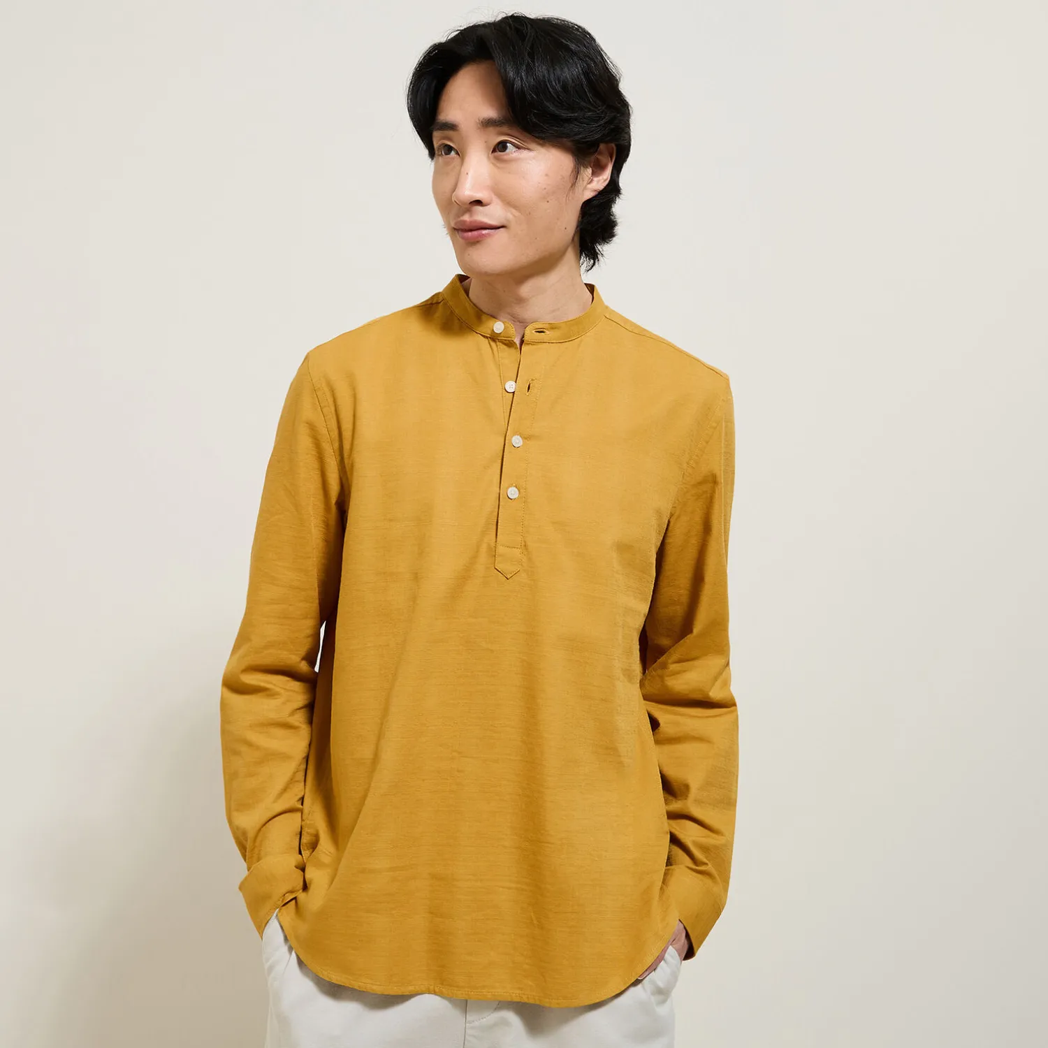 Jules Chemise en coton col mao- Chemise