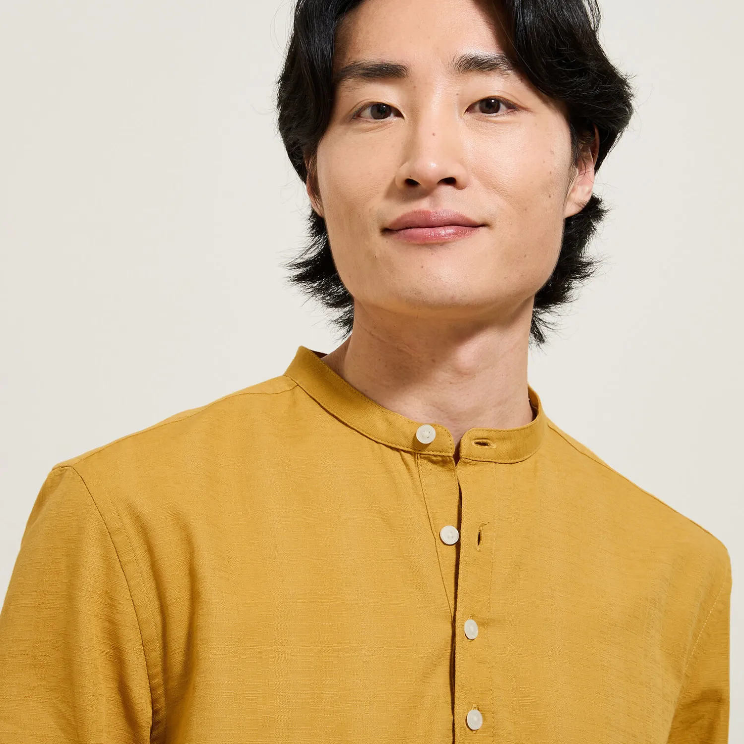 Jules Chemise en coton col mao- Chemise