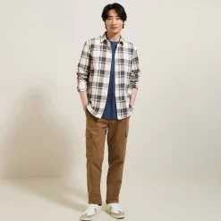 Jules Chemise en coton flanelle à carreaux- Chemise