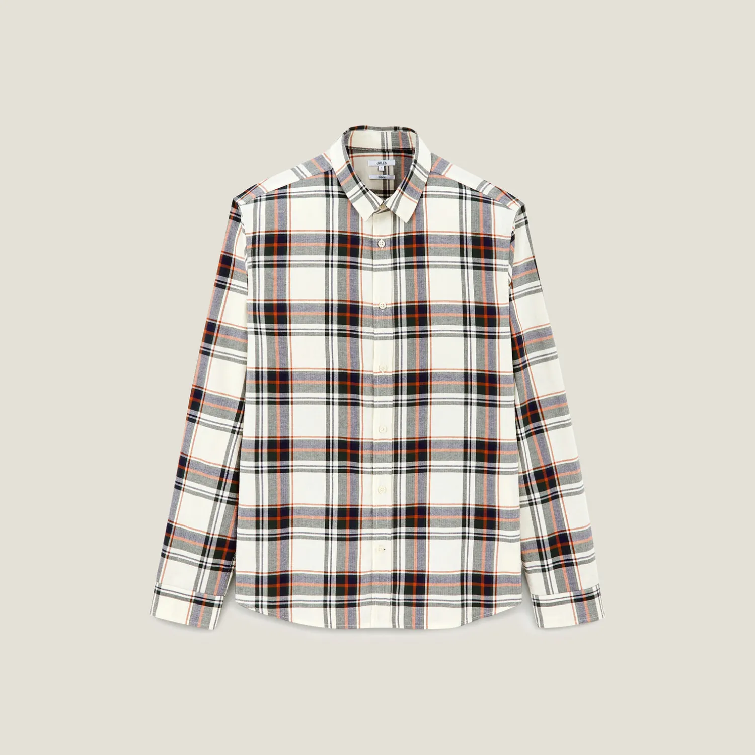 Jules Chemise en coton flanelle à carreaux- Chemise