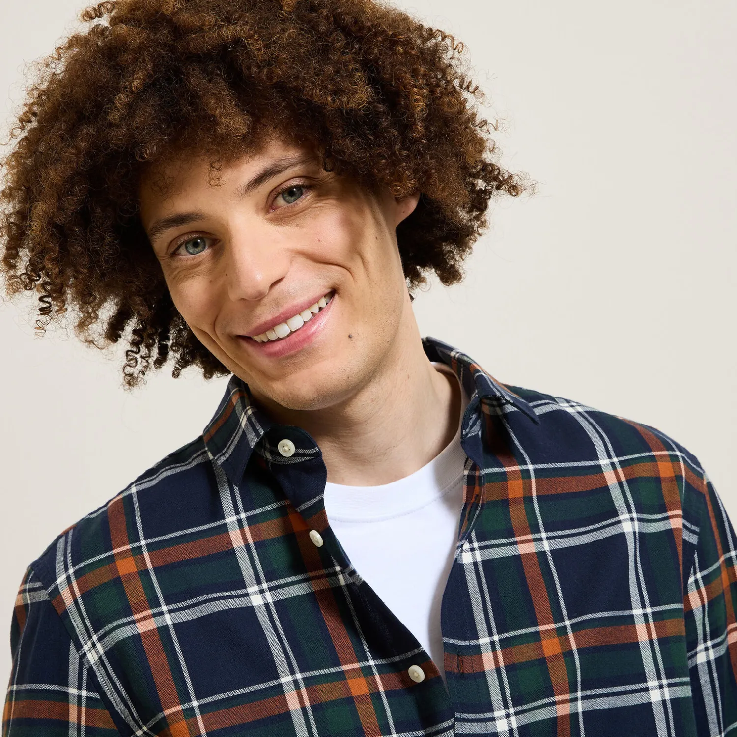 Jules Chemise en coton flanelle à carreaux- Chemise