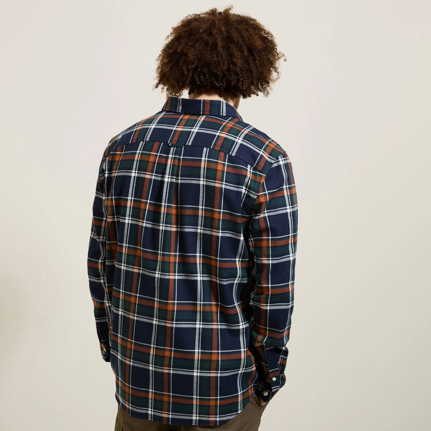 Jules Chemise en coton flanelle à carreaux- Chemise