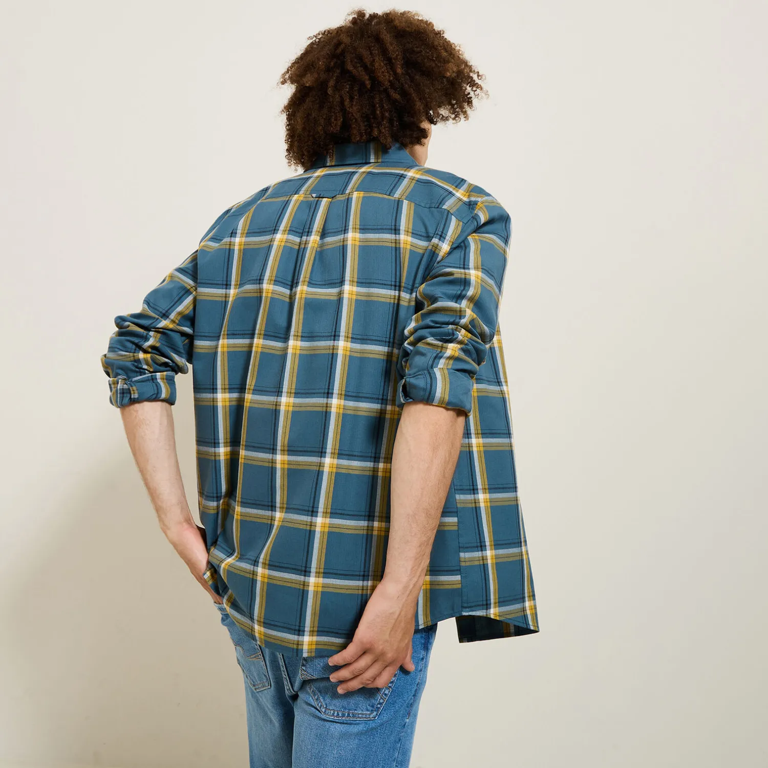 Jules Chemise en coton flanelle à carreaux- Chemise