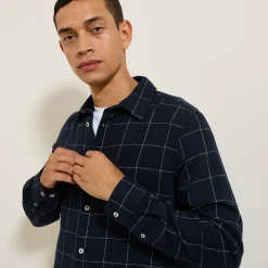 Jules Chemise en coton flanelle à carreaux- Chemise