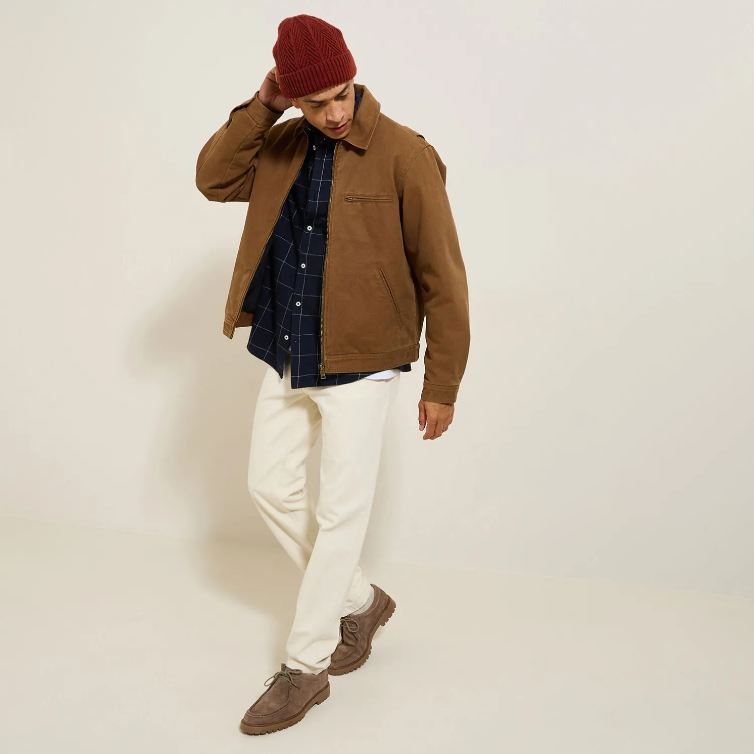 Jules Chemise en coton flanelle à carreaux- Chemise