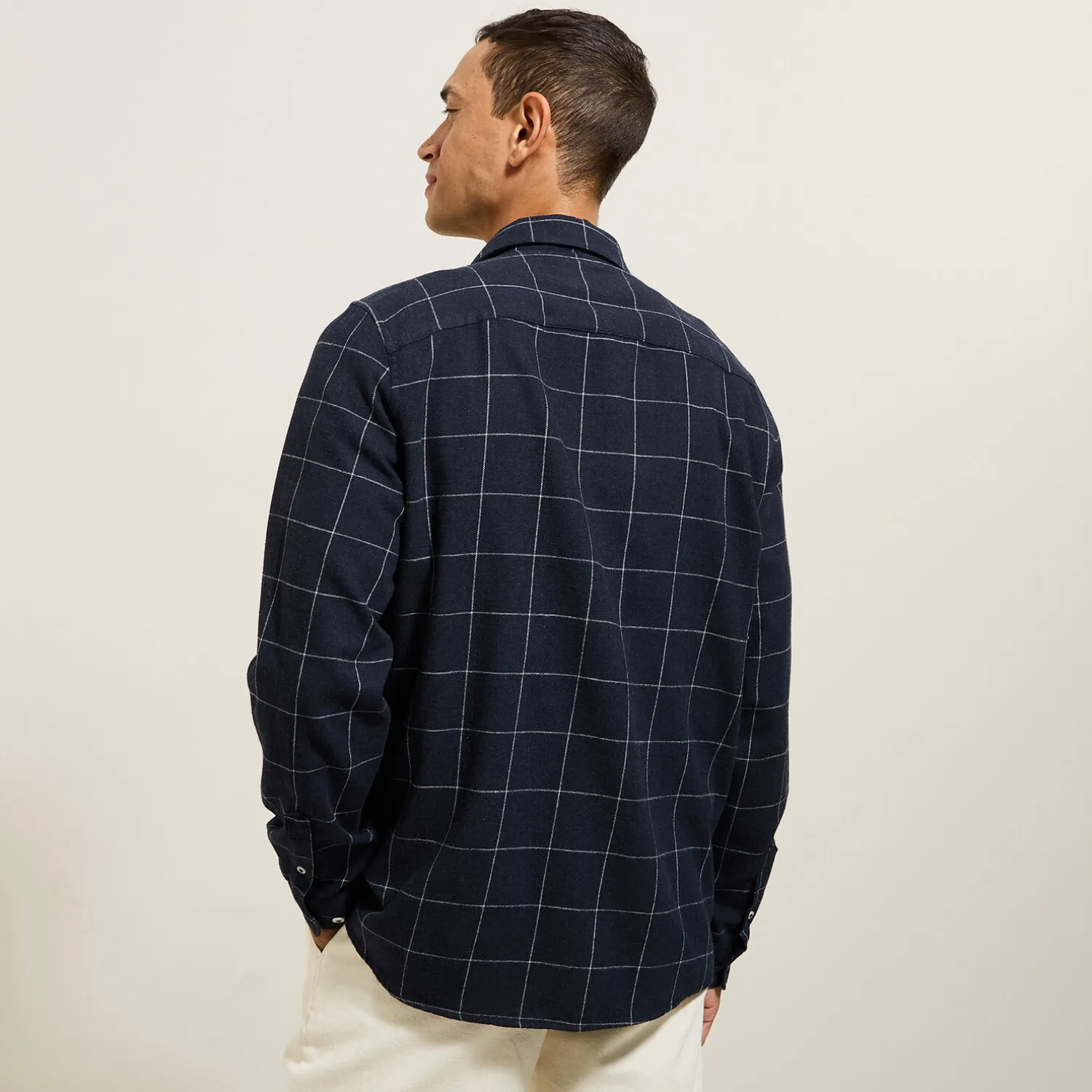 Jules Chemise en coton flanelle à carreaux- Chemise