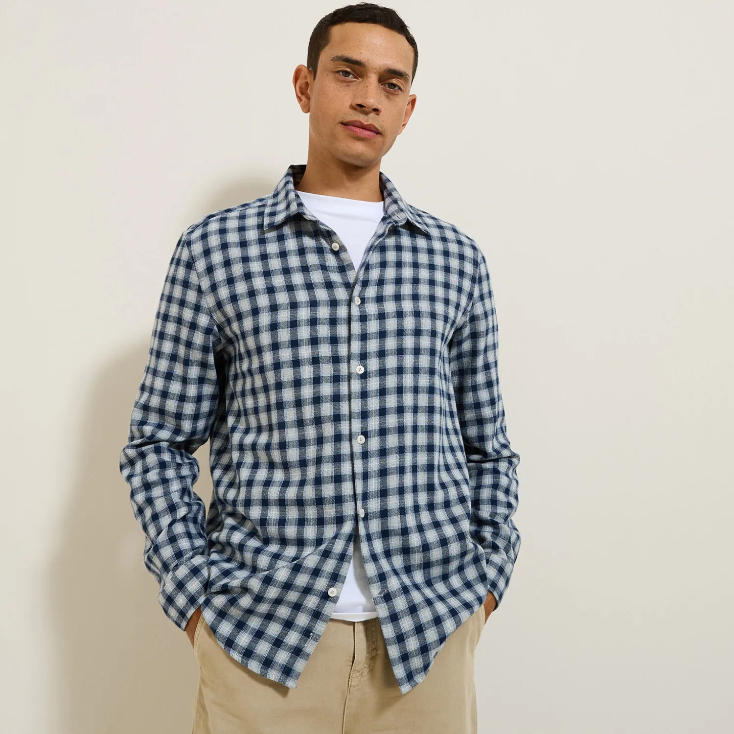 Jules Chemise en coton flanelle à carreaux- Chemise