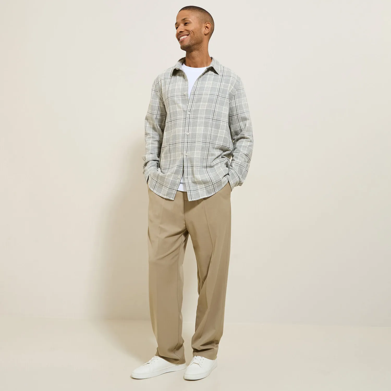 Jules Chemise en coton flanelle à carreaux- Chemise