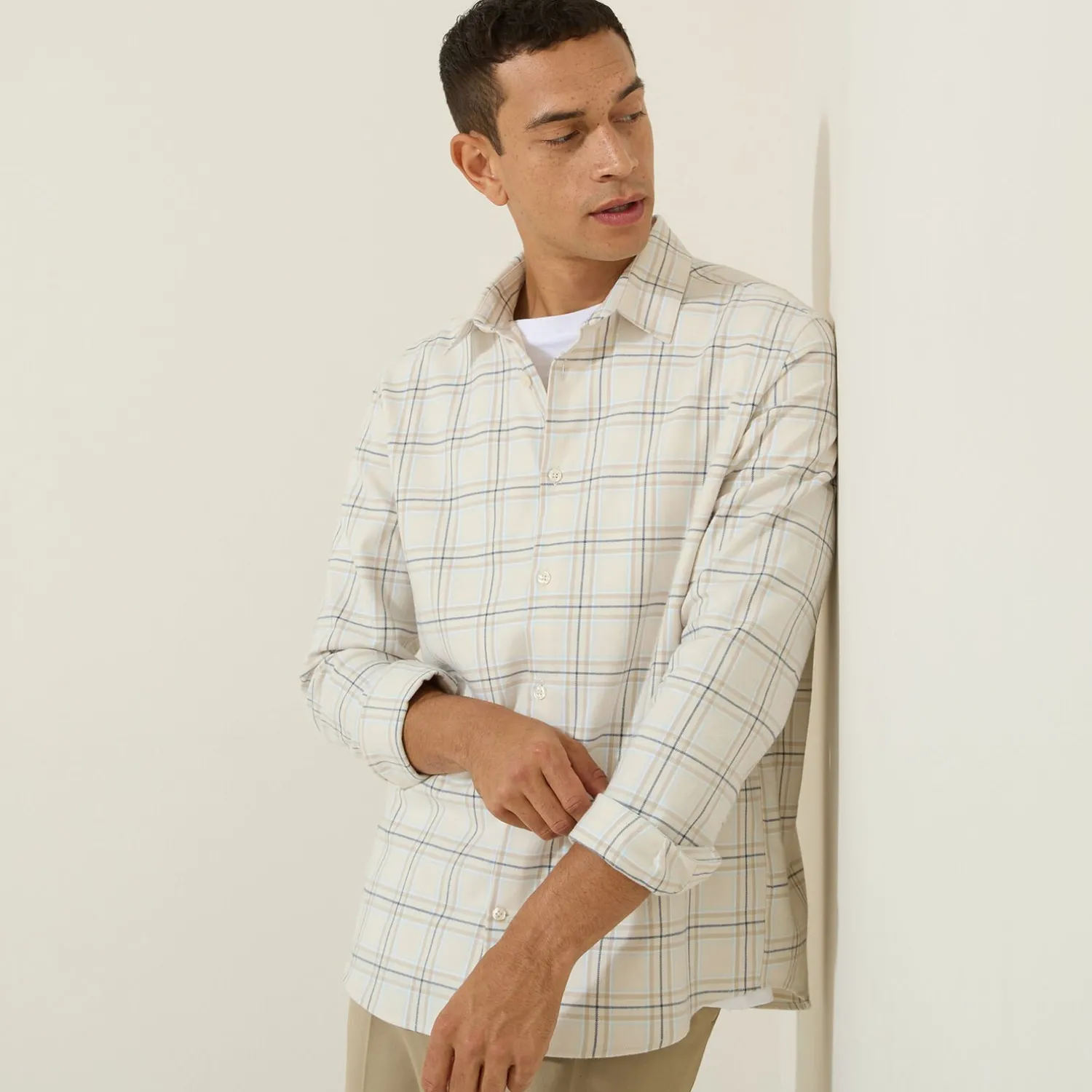 Jules Chemise en coton flanelle à carreaux- Chemise