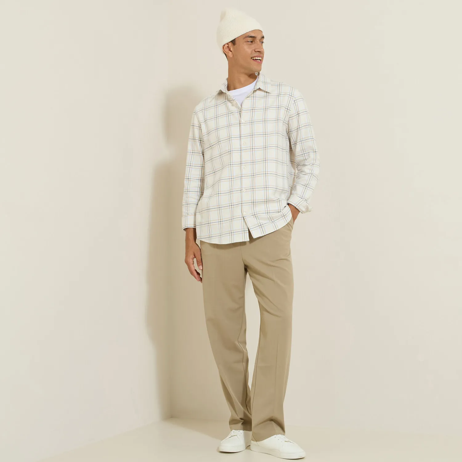 Jules Chemise en coton flanelle à carreaux- Chemise