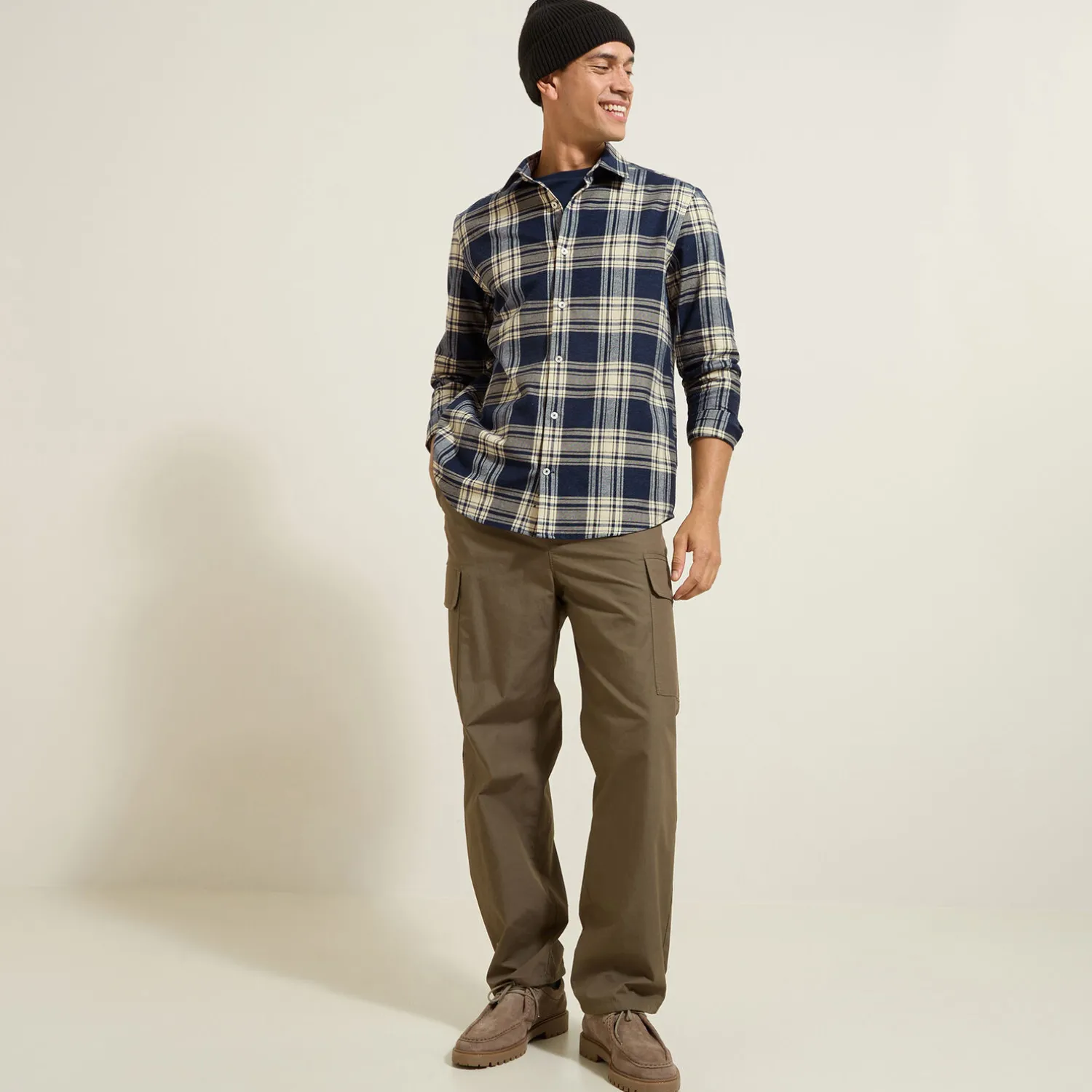 Jules Chemise en coton flanelle à carreaux- Chemise