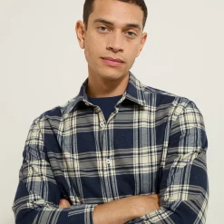 Jules Chemise en coton flanelle à carreaux- Chemise