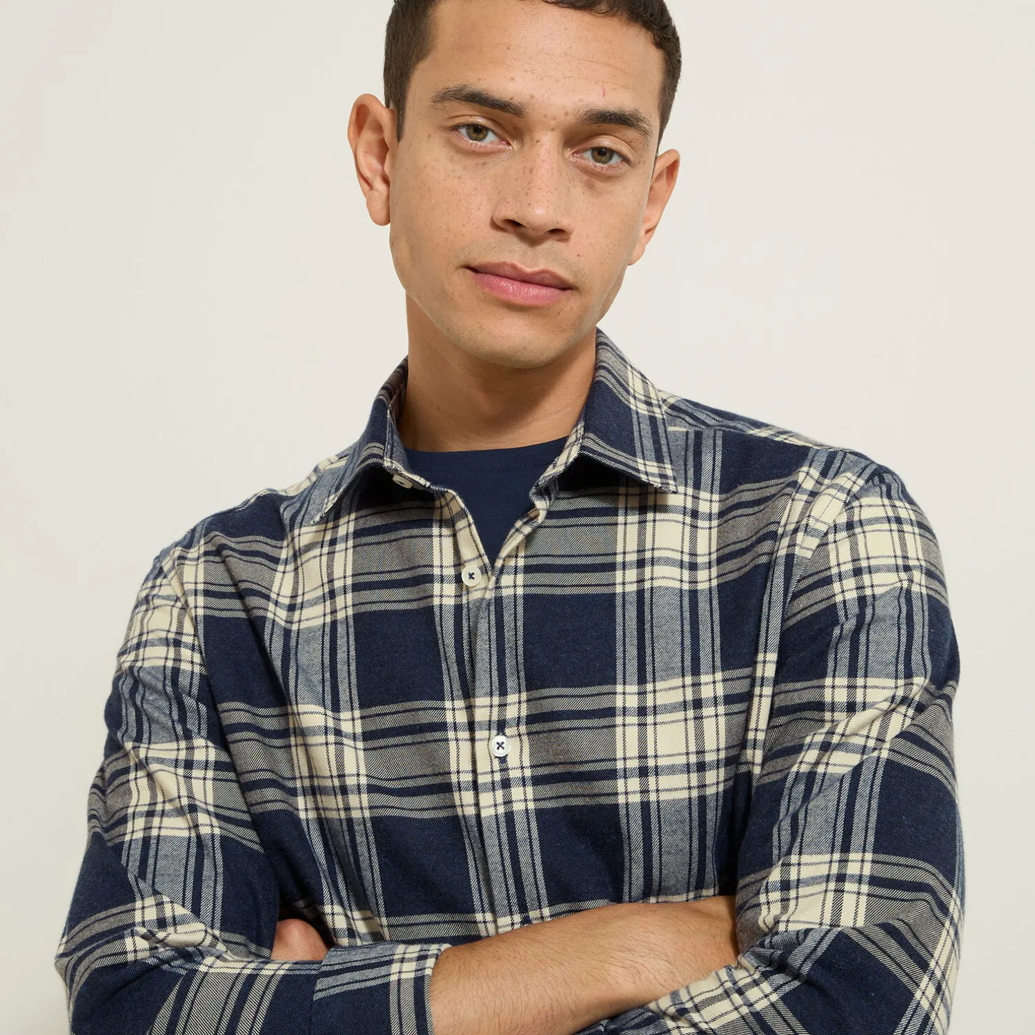 Jules Chemise en coton flanelle à carreaux- Chemise