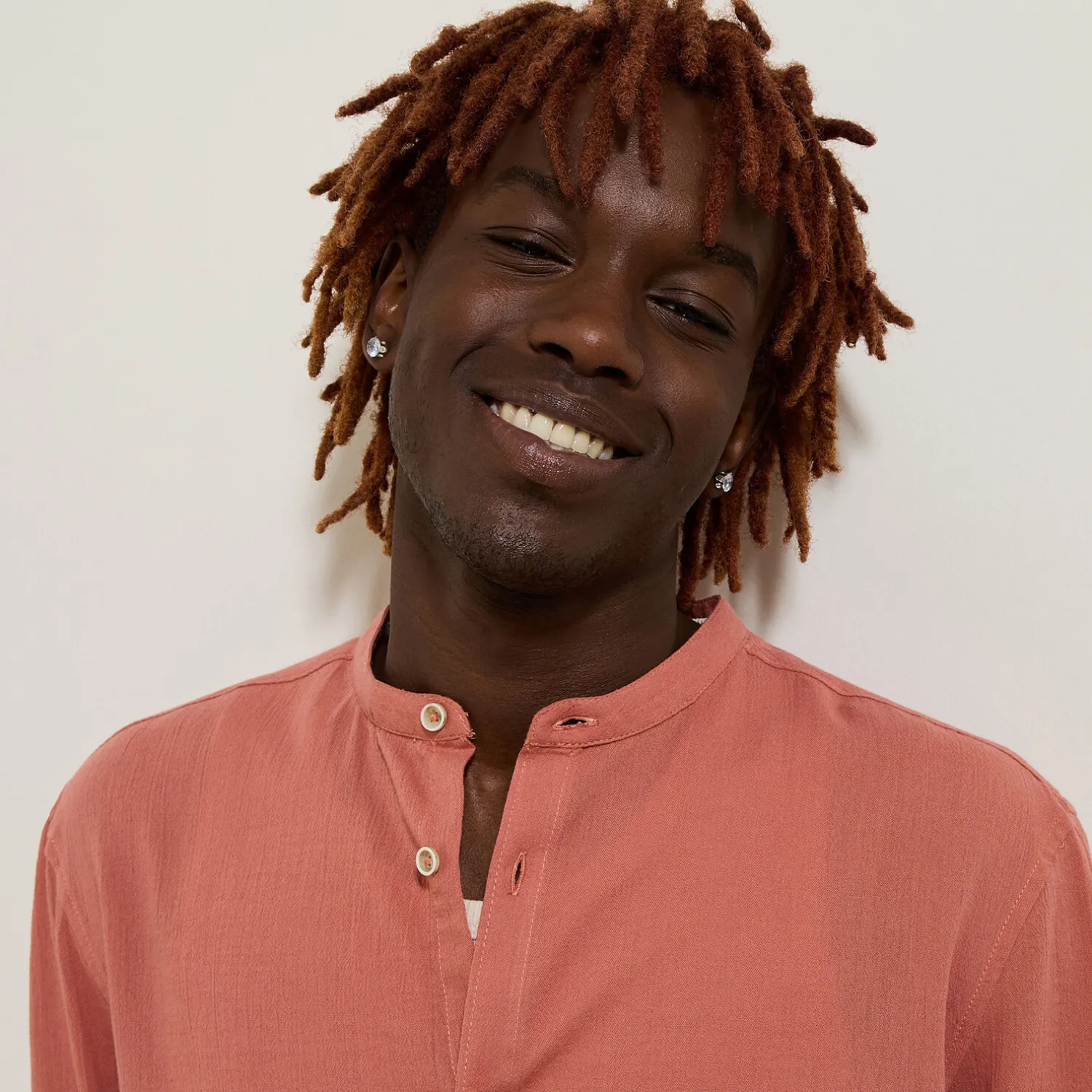 Jules Chemise en coton lin col mao- Chemise