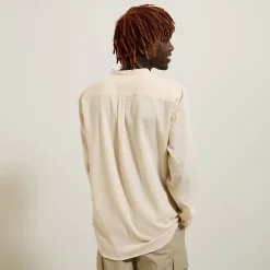 Jules Chemise en coton lin col mao- Chemise