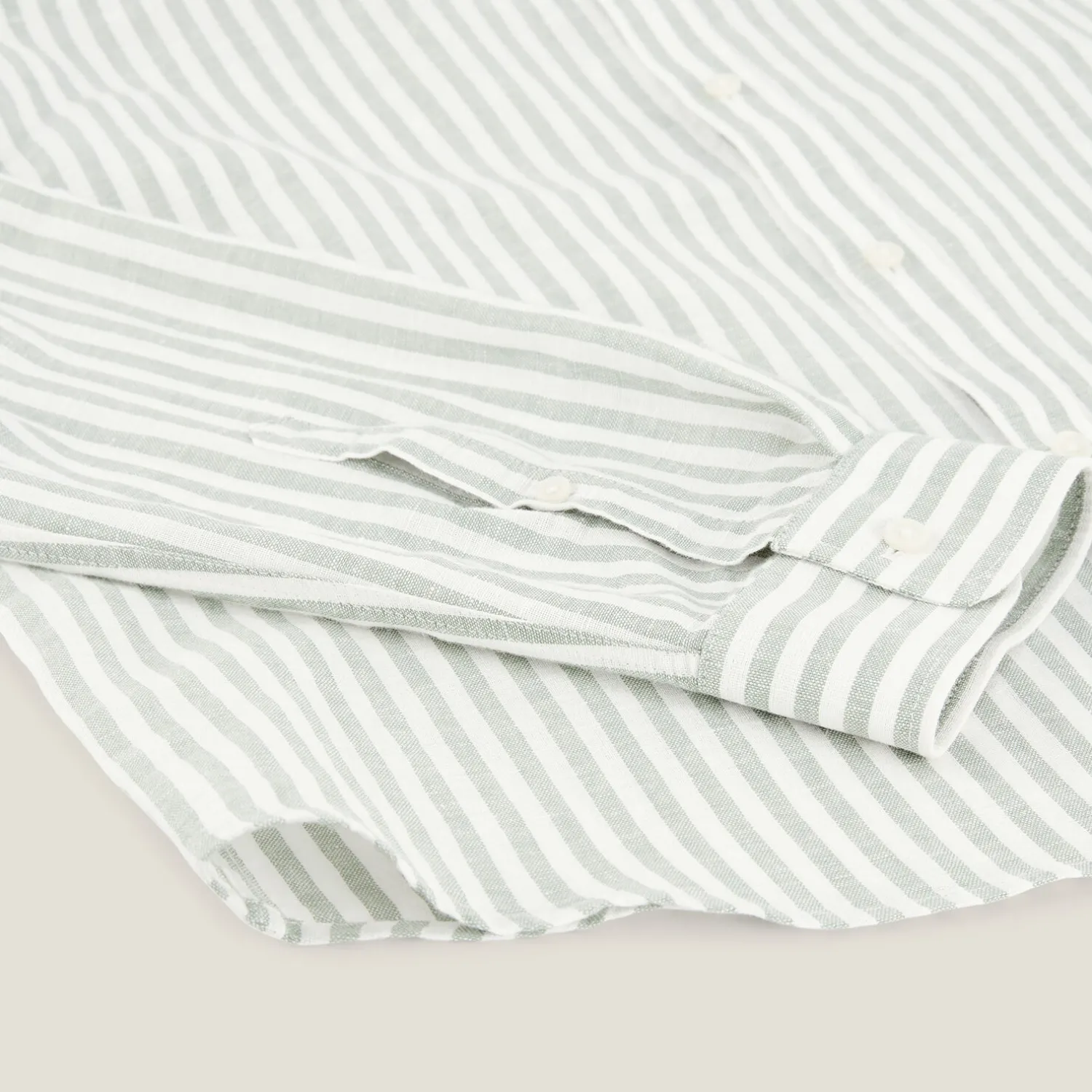 Jules Chemise en coton lin rayée col boutonné- Chemise