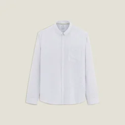 Jules Chemise en coton lin rayée col boutonné- Chemise