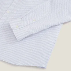 Jules Chemise en coton lin rayée col boutonné- Chemise