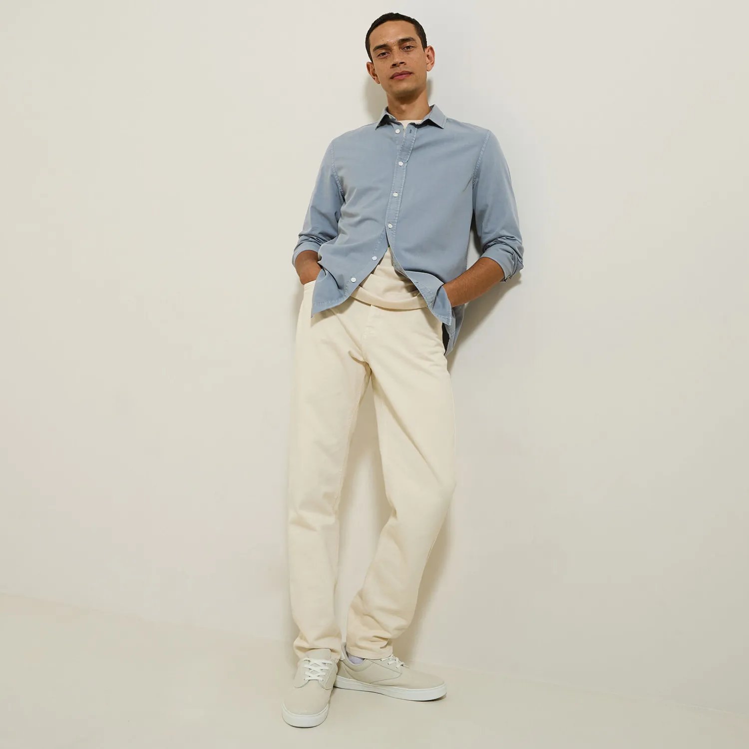 Jules Chemise en coton lyocell col boutonné- Chemise