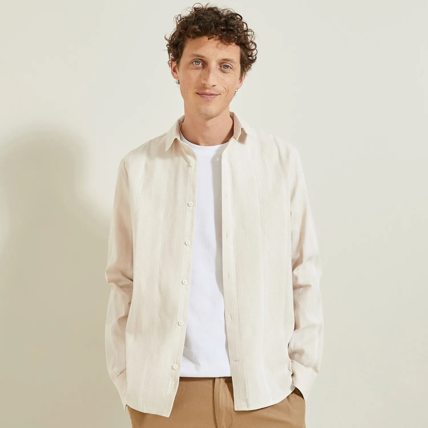 Jules Chemise en coton matière texturée- Chemise