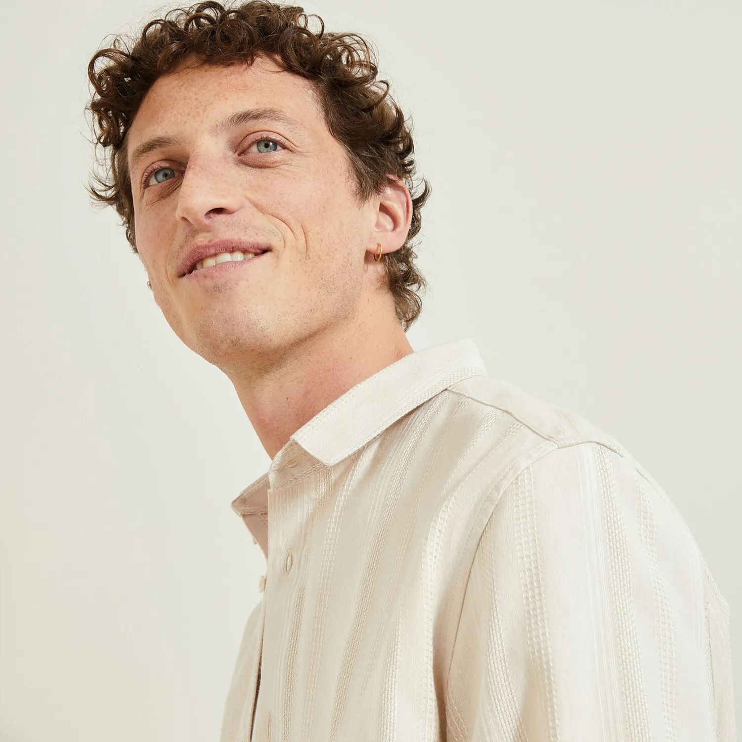 Jules Chemise en coton matière texturée- Chemise