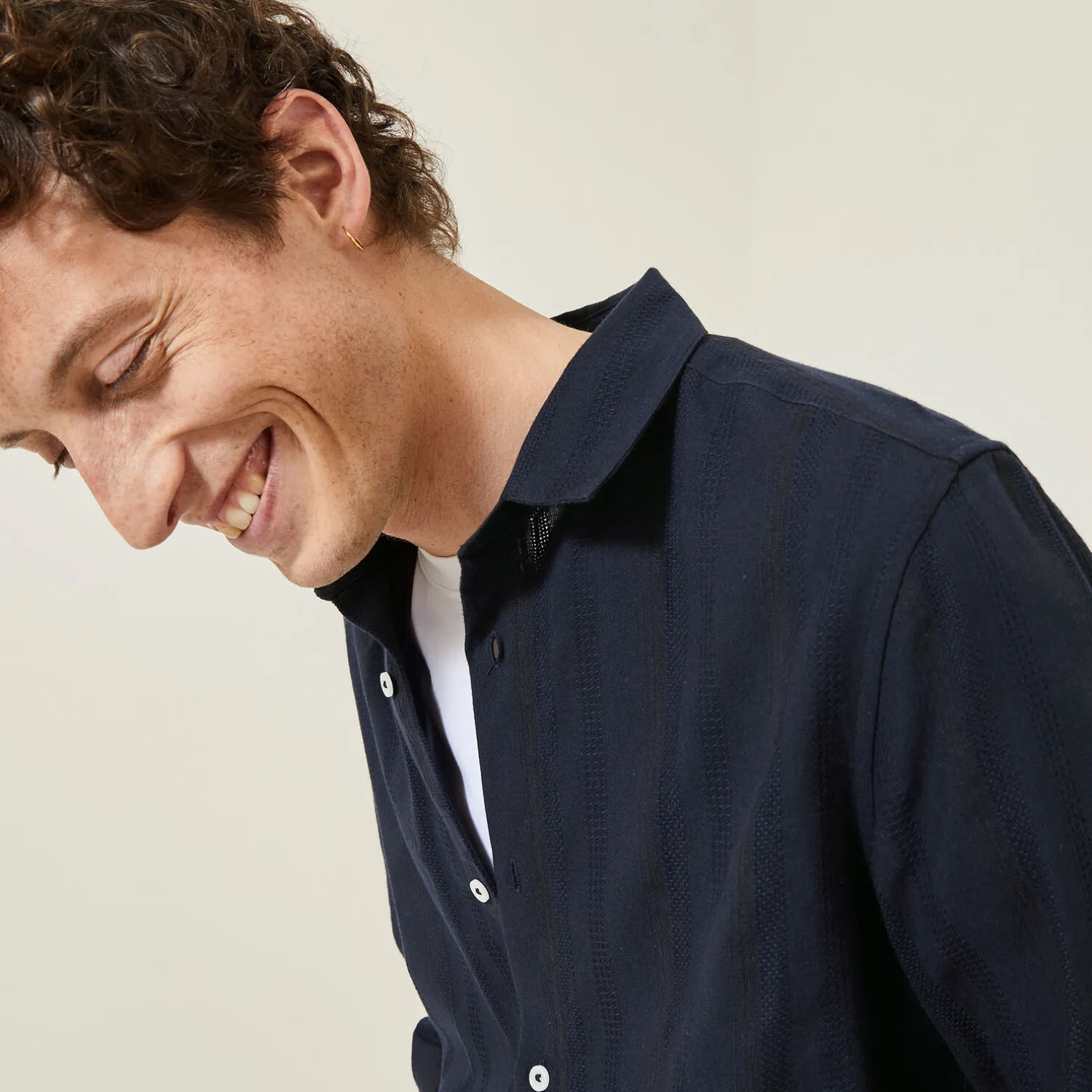 Jules Chemise en coton matière texturée- Chemise