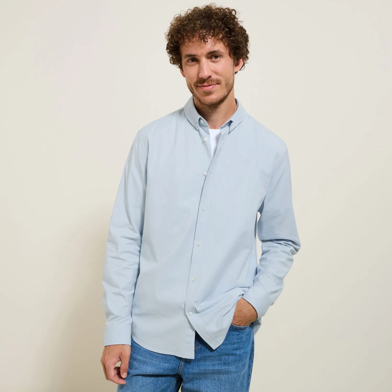 Jules Chemise en coton oxford élasthanne- Chemise