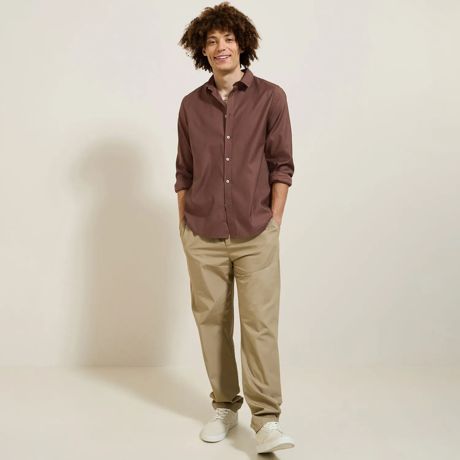 Jules Chemise en coton piqué unie- Chemise