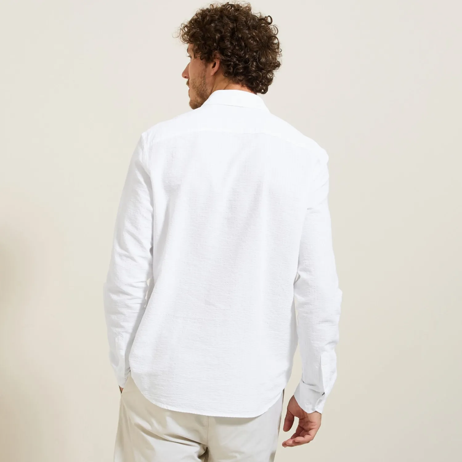 Jules Chemise en coton seersucker rayée- Smart Casual|Chemise Formelle