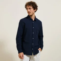 Jules Chemise en coton seersucker rayée- Smart Casual|Chemise Formelle