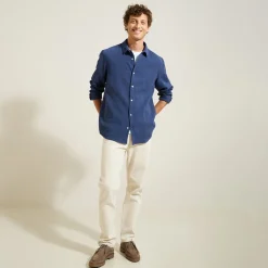 Jules Chemise en gaze de coton unie col boutonné- Smart Casual|Chemise