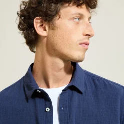 Jules Chemise en gaze de coton unie col boutonné- Smart Casual|Chemise