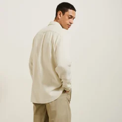 Jules Chemise en gaze de coton unie col boutonné- Chemise