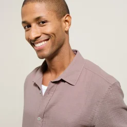 Jules Chemise en gaze de coton unie col boutonné- Chemise