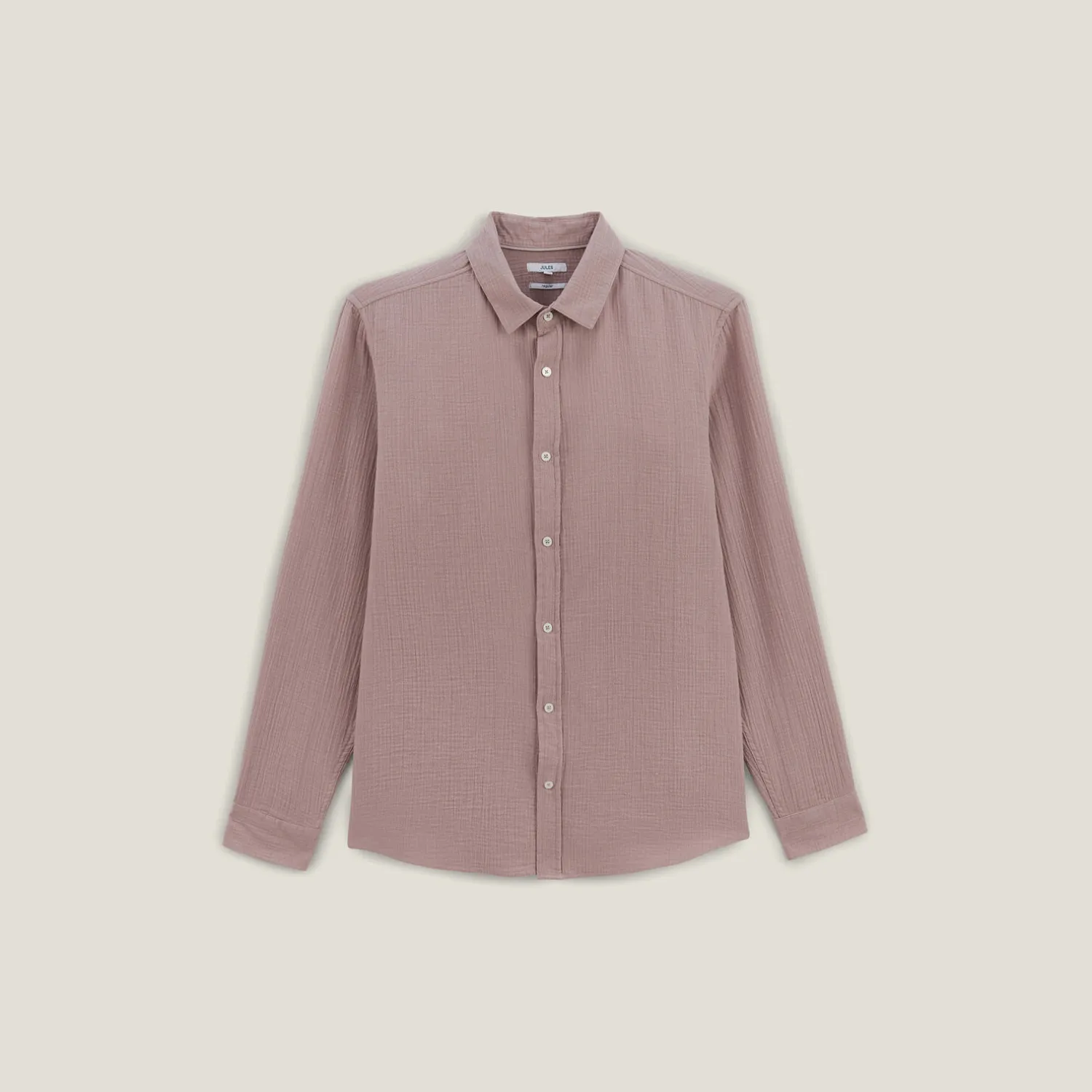 Jules Chemise en gaze de coton unie col boutonné- Chemise