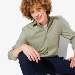 Jules Chemise sans repassage slim en coton- Chemise Repassage Facile|Chemise Formelle