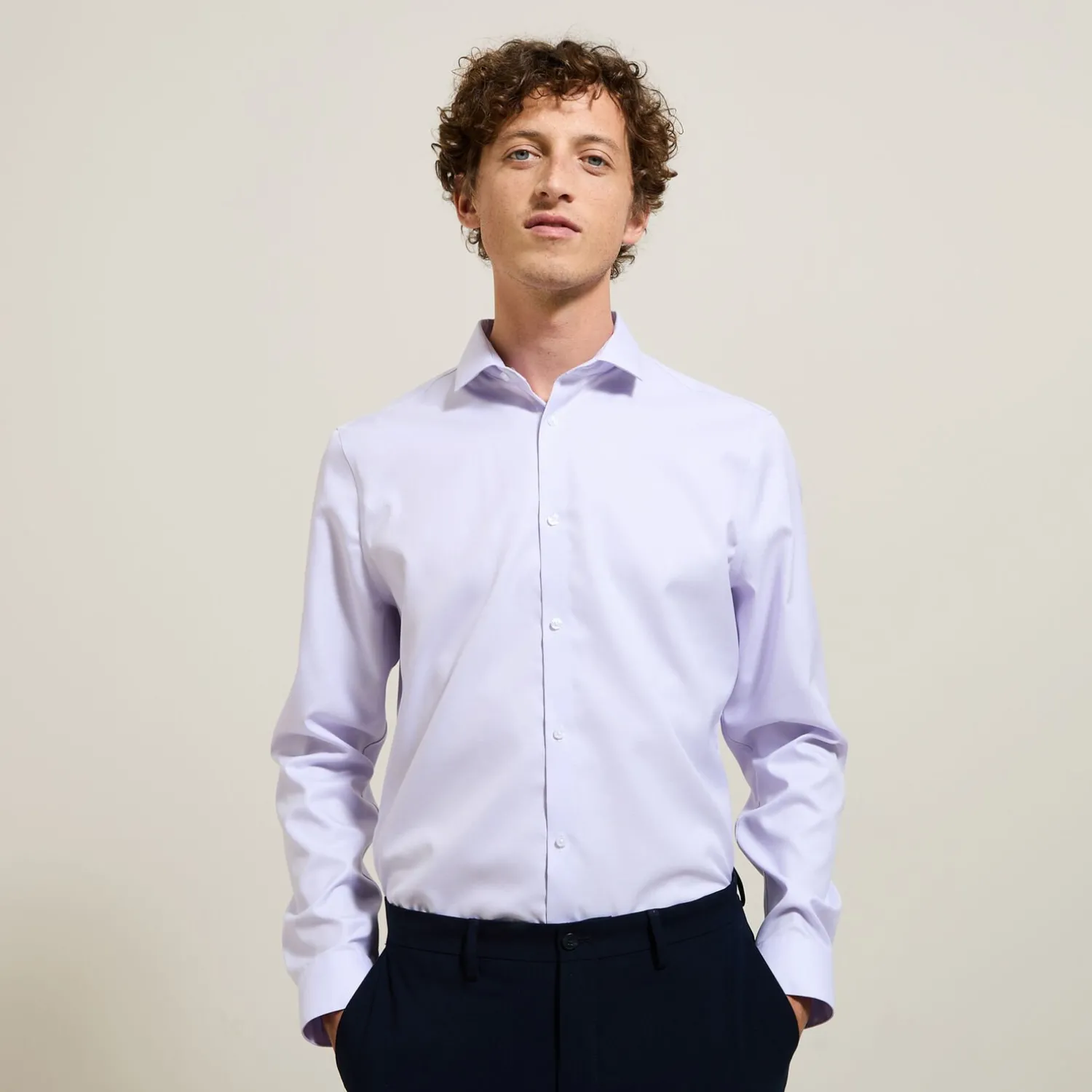 Jules Chemise sans repassage slim en coton- Chemise Repassage Facile|Chemise Formelle