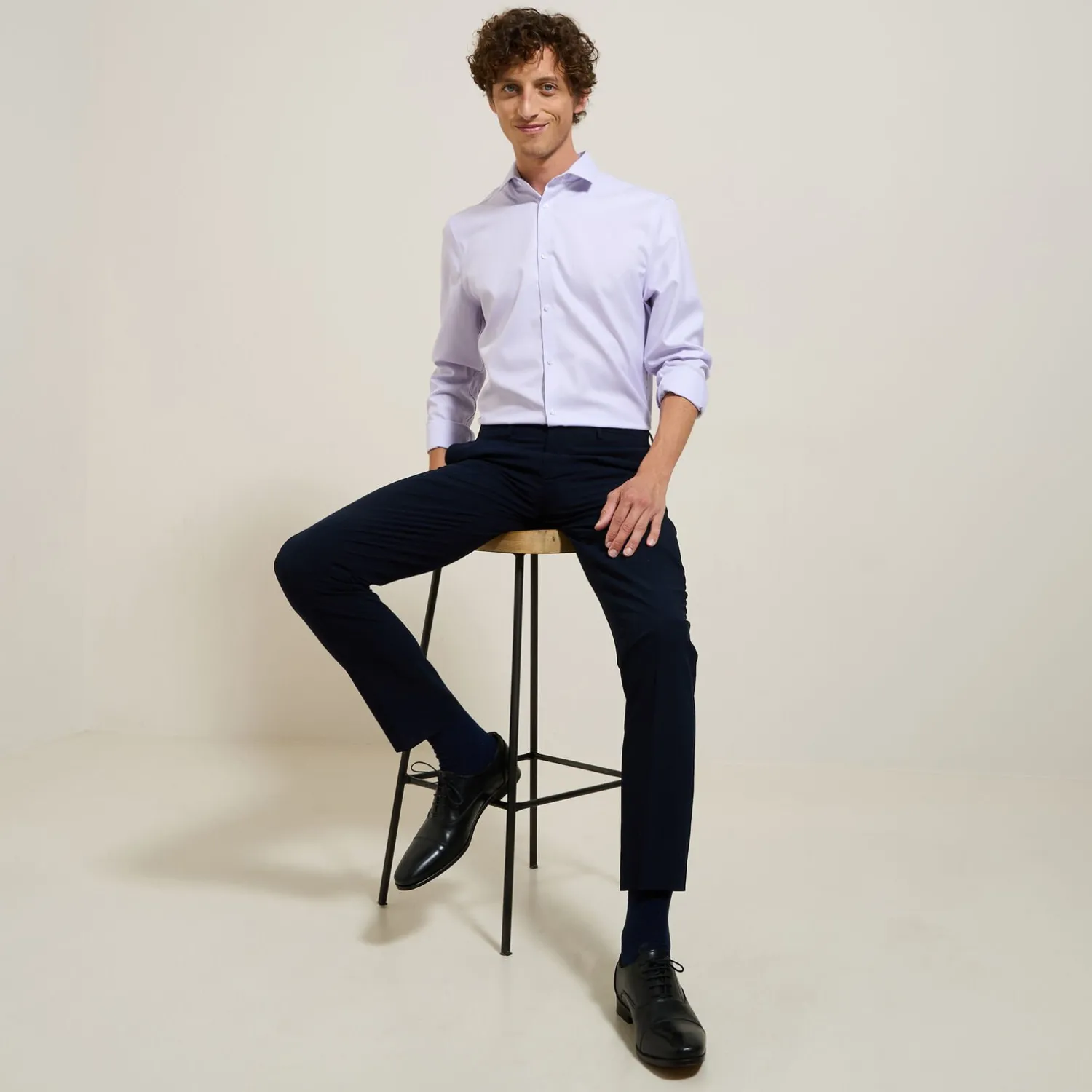 Jules Chemise sans repassage slim en coton- Chemise Repassage Facile|Chemise Formelle