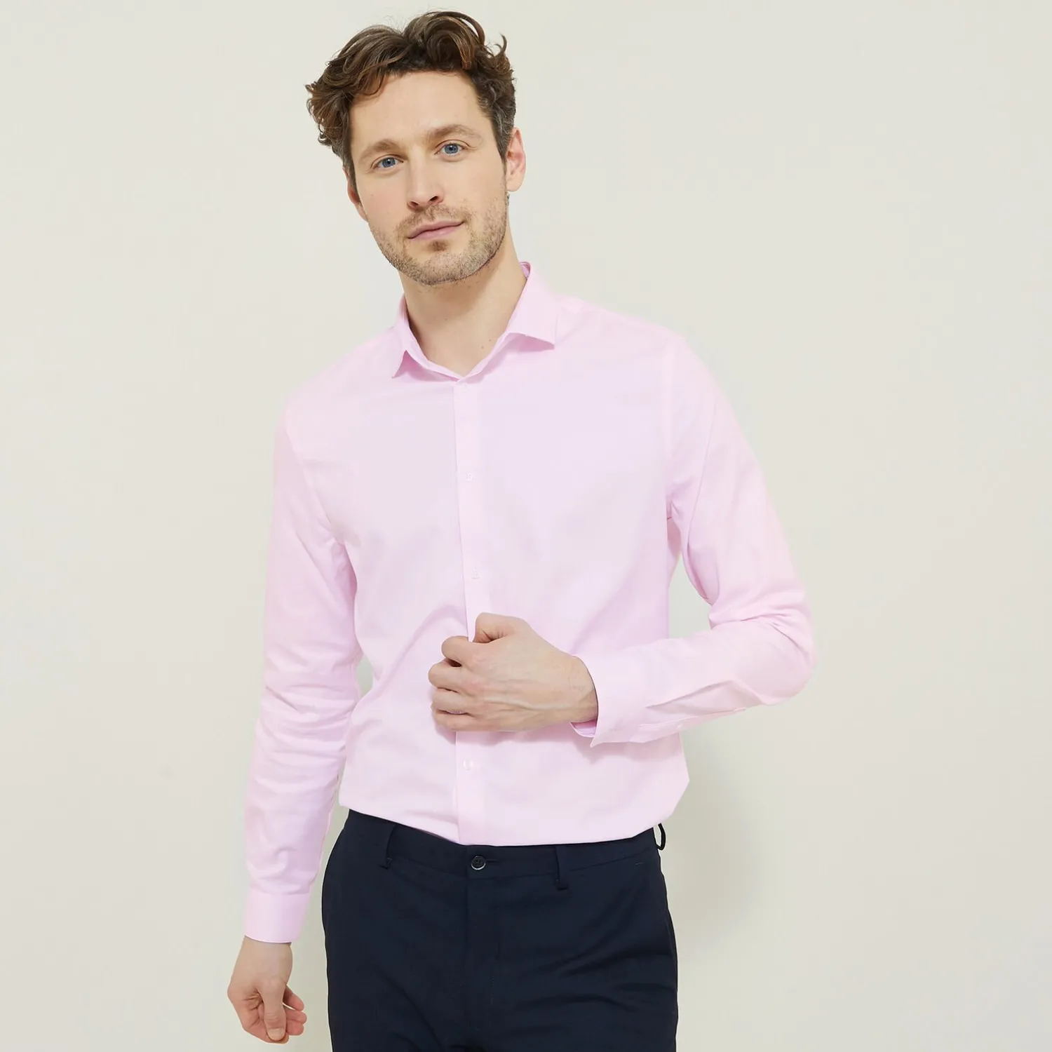 Jules Chemise sans repassage slim en coton- Collection Mariage|Chemise Repassage Facile