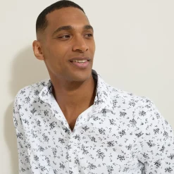 Jules Chemise slim imprimé fleur coton- Smart Casual|Chemise Formelle