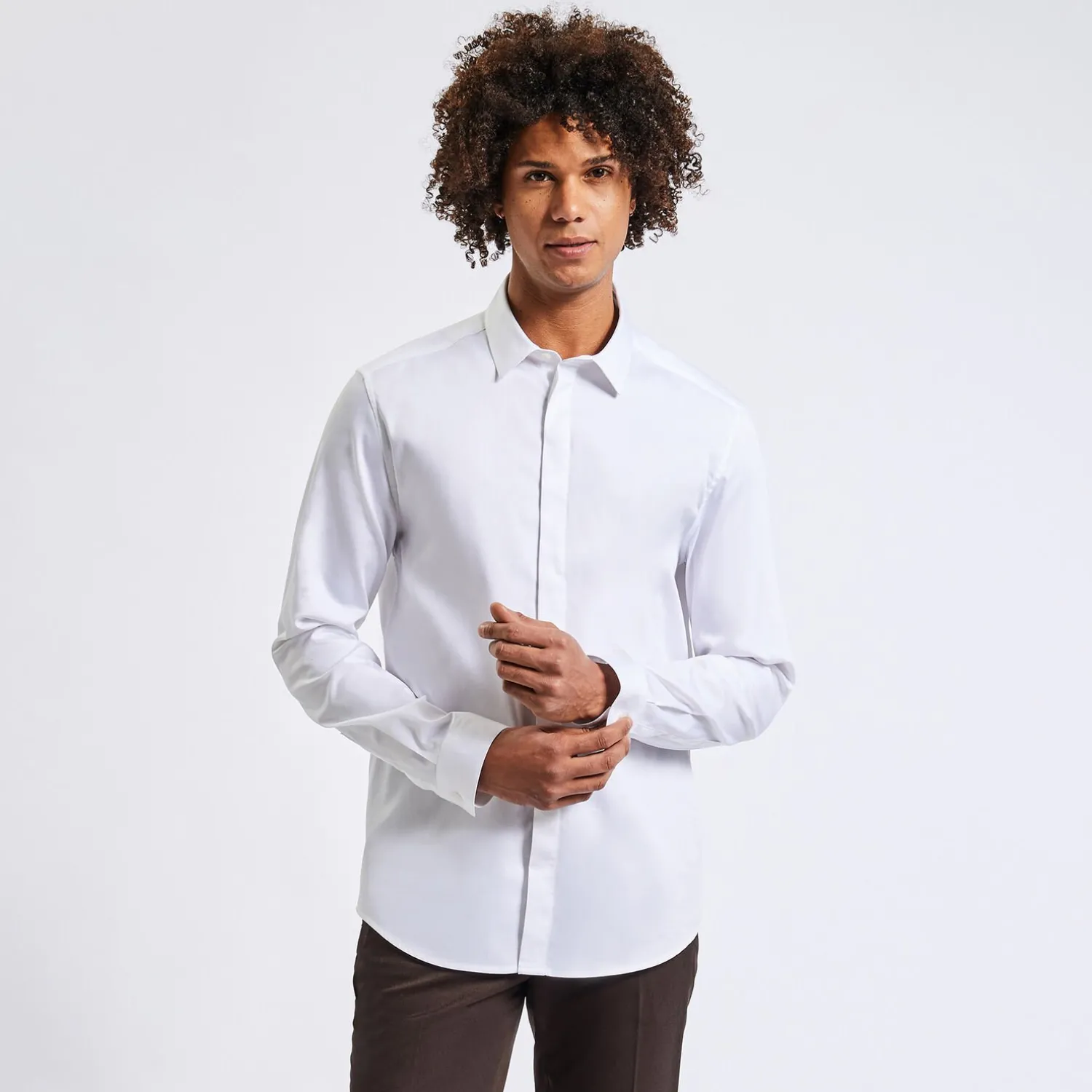 Jules Chemise slim unie coton satin- Collection Mariage|Chemise Formelle